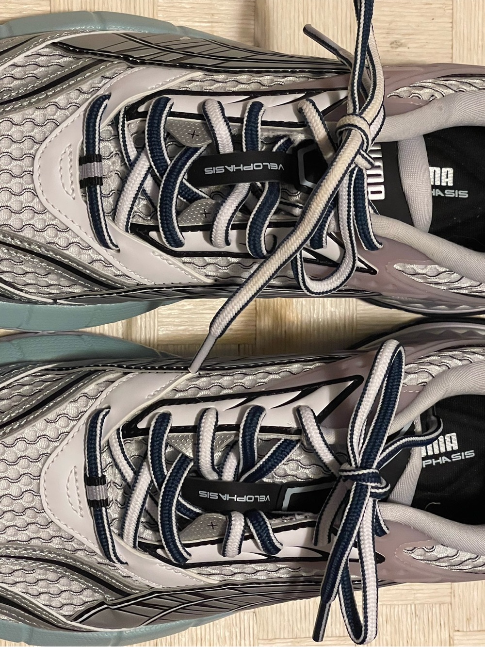 Puma Women’s Athletic Shoes in Silver, Blue, and Mint